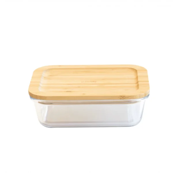 De super promotions disponibles Boîte De Conservation En Verre Et Bambou Rectangle 1520 Ml Pebbly 1