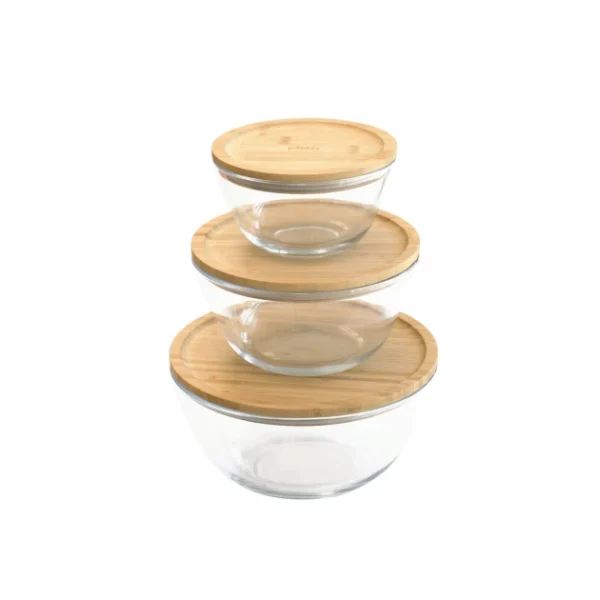Boîte De Conservation En Verre Et Bambou Rond 770 Ml Pebbly excellent qulity 3
