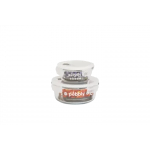 Boîte De Conservation En Verre Rond 400 Ml Pebbly Pas Cher Magasin Soldes 8