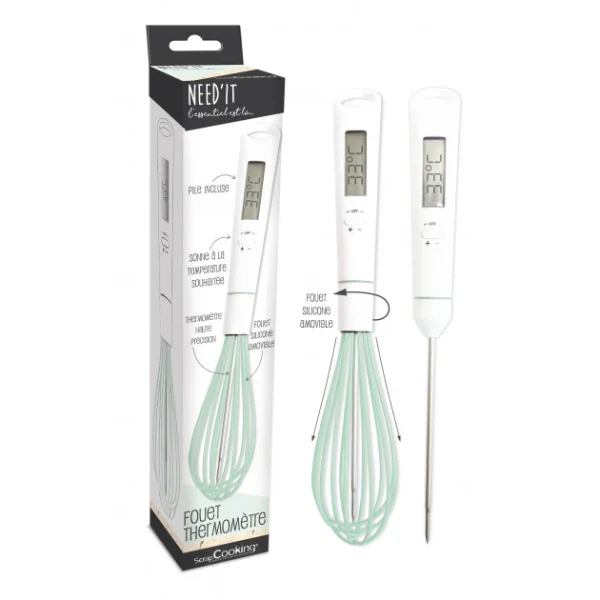 SCRAPCOOKING Fouet Thermomètre De Cuisine Amovible 27 Cm Need’It soldes en ligne 1