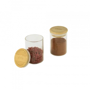 Service Clients Dédié Lot 3 Pots à Épices En Verre Et Bambou 190 Ml Pebbly 6
