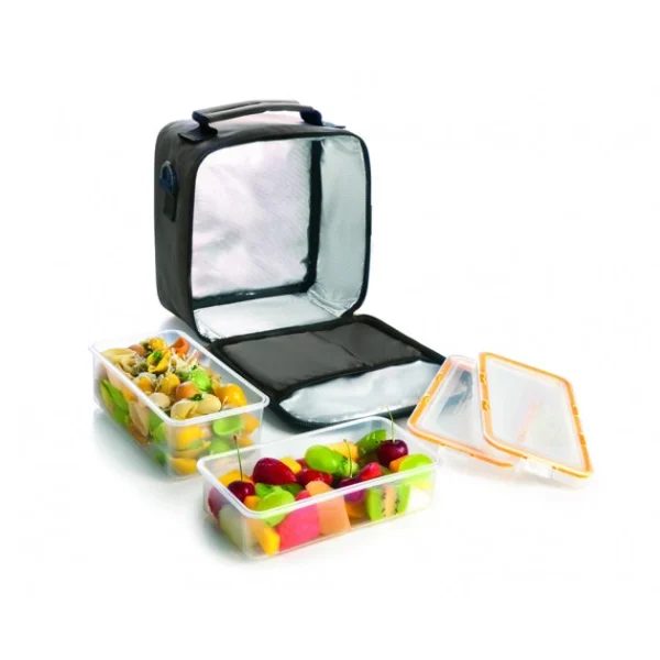 Sac Lunch Isotherme + 2 Boîtes Hermétique Plastique Orange Ibili marque pas cher en ligne 3
